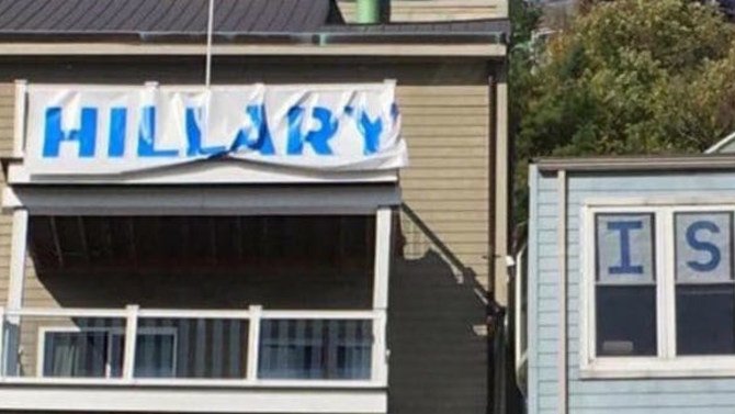 'Hillary' Sign Goes Up On House, Neighbors Add To It (Photo)