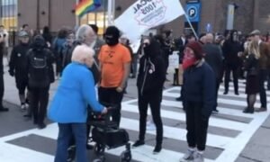 Video Shows Leftist Protestors Blocking Elderly Woman From Crossing The Street