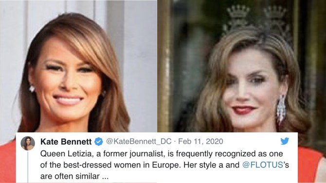 CNN Reporter Accuses Melania Of Copying Spanish Queen's Outfits