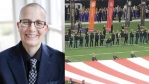 ‘Teacher Of The Year' Stirs Controversy For Protesting Trump At College Football Championship