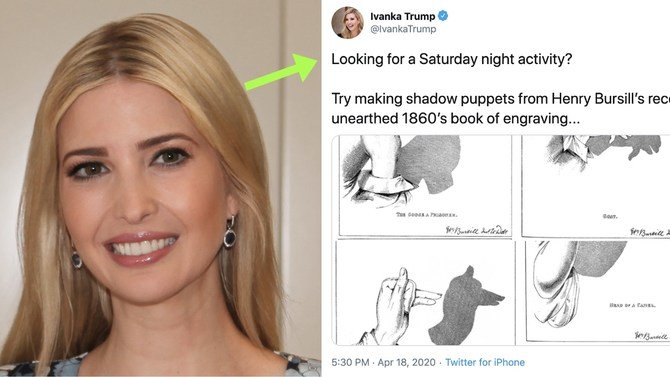 Ivanka Slammed On Twitter For Suggesting Bored Americans Make Shadow Puppets
