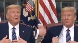 Trump Caught Swearing Into 'Hot Mic' Before Presidential Address