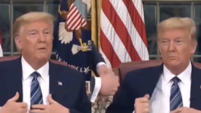 Trump Caught Swearing Into 'Hot Mic' Before Presidential Address