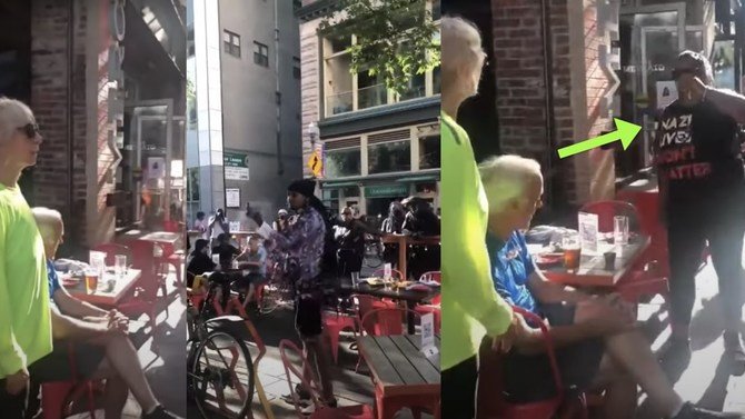 BLM Protesters 'Harass' Elderly Diners, Down Their Drink In Front Of Them