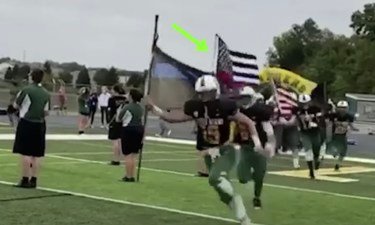 High School Football Players Suspended For Flying Flags 'Honoring First Responders' At Game