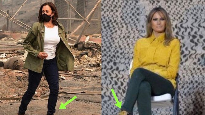Media Allegedly Praises Kamala Harris' Shoe Choice After 'Trashing' Same Look On Melania