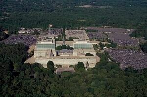 Aerial shot of CIA headquarters in Virginia