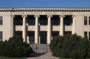 The exterior of a court house