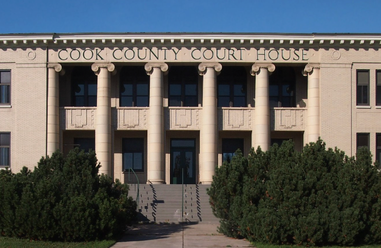 The exterior of a court house