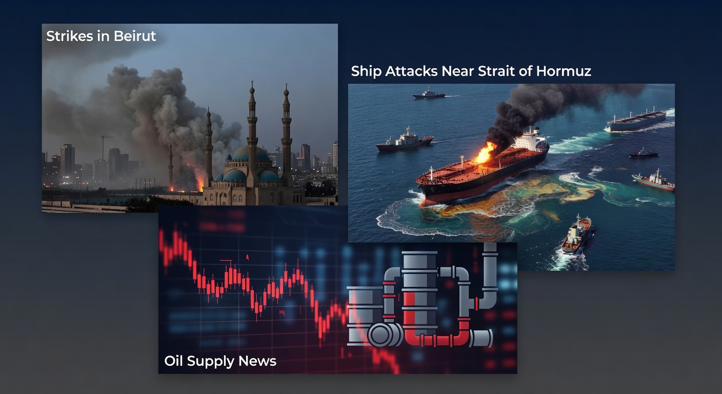 Iran War Live Updates: Strikes in Beirut, Ship Attacks Near Strait of Hormuz and Oil Supply News