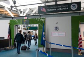 US customs at an airport