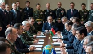 A room full of leaders at the negotiating table