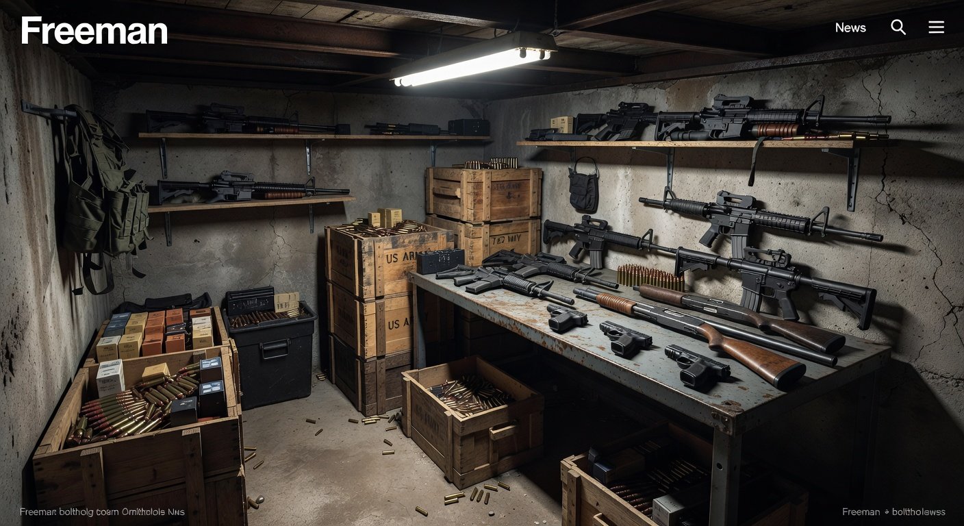 Freeman bolthole ‘a guns cache’