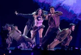 DARA performing Bangaranga on stage at 2026 Eurovision Song Contest