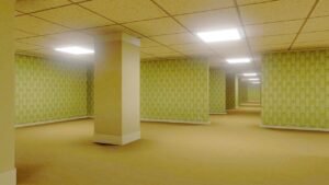 Generic empty indoor rooms often called "backrooms" online